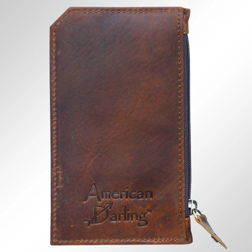 Hand painted card holder zip wallet