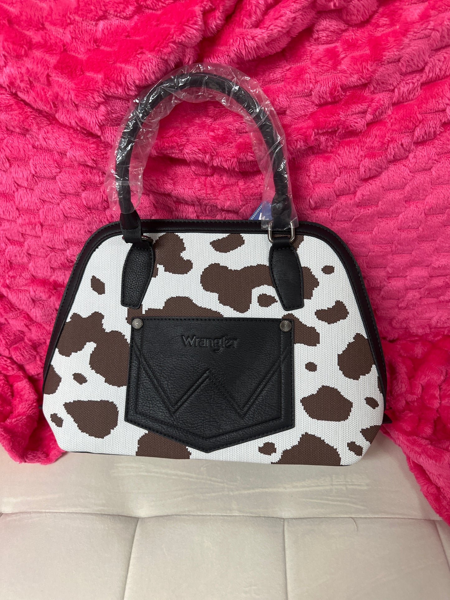Wrangler cow print dome bag