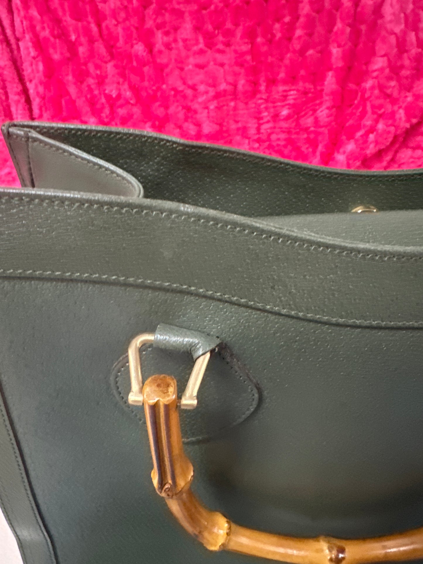 Gucci Emerald Green Bamboo handle Diana #107