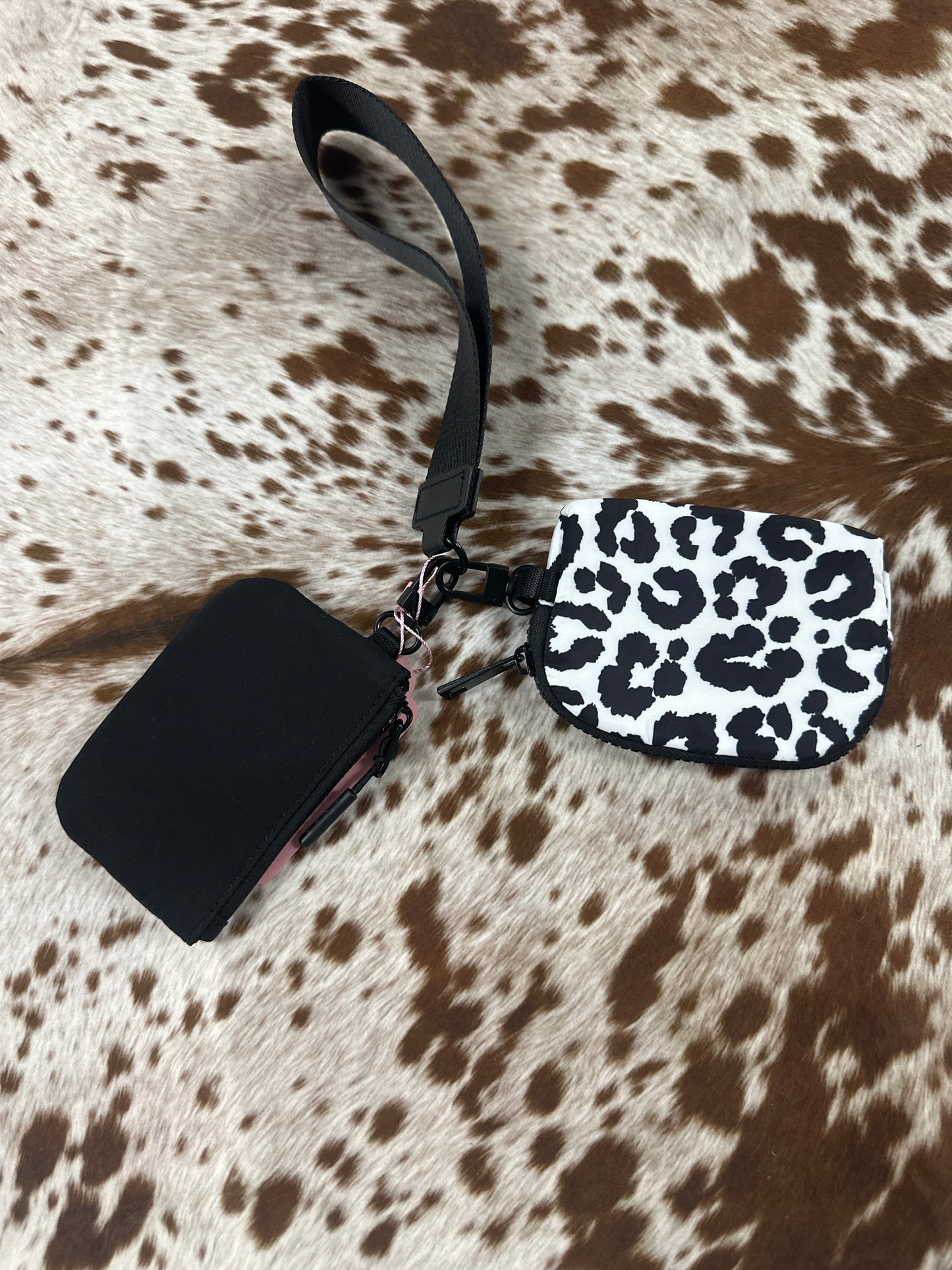 Dual pouch wristlet keychain wallet