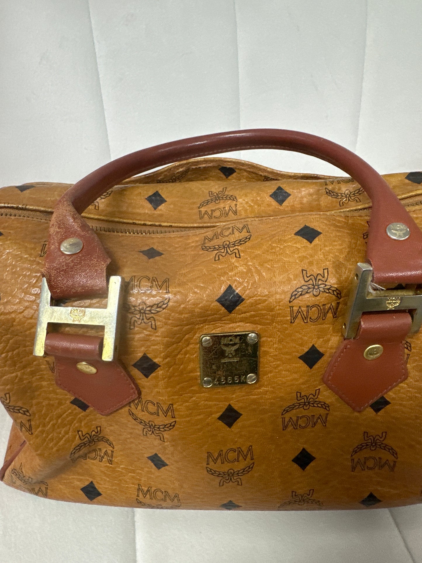 MCM cognac Boston bag