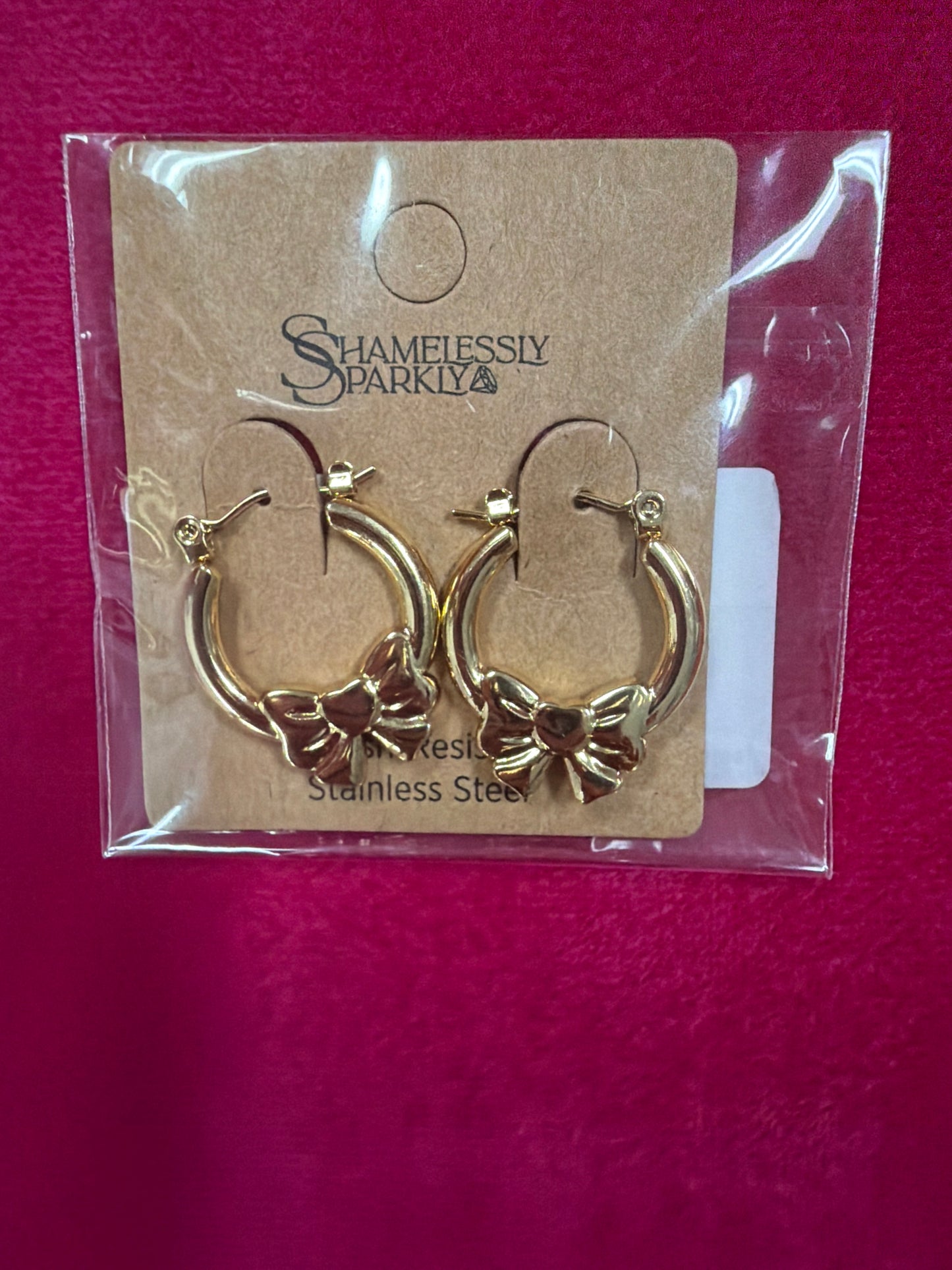 water proof non tarnish bow hoops stainless steel