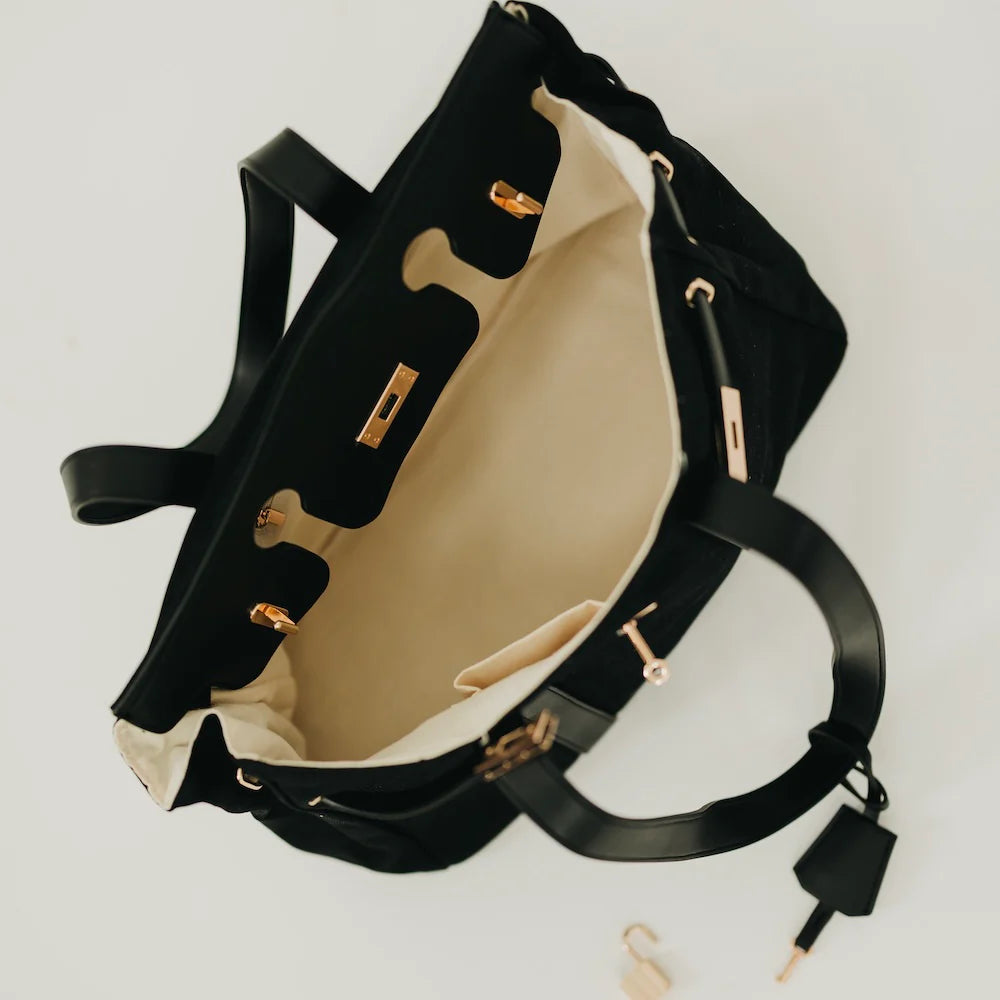 Cadence Canvas and Vegan leather Tote
