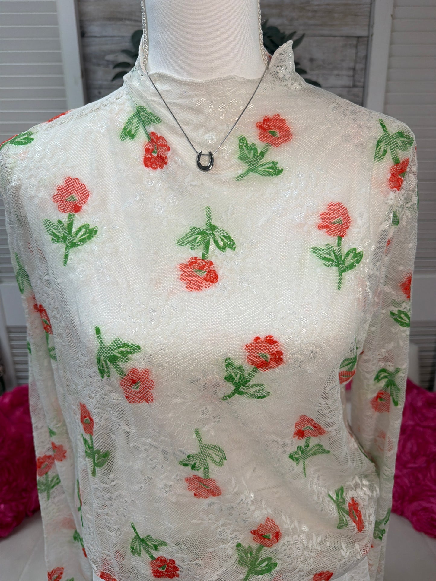 Bloom Mesh Floral Lace Top