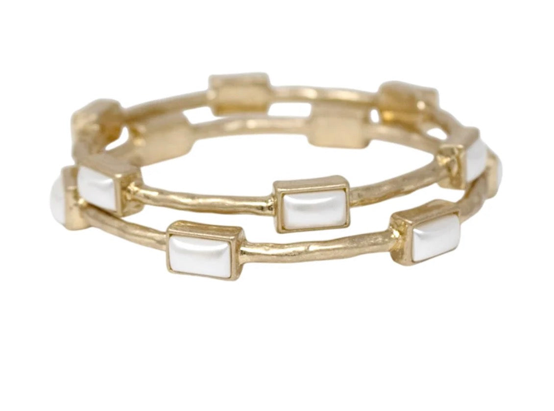 Hammered Gold Bangles Epoxy accents