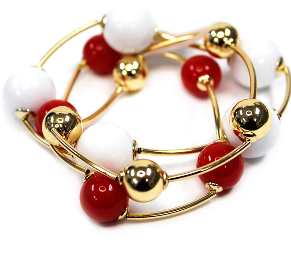 Game Day Gold Ball set stretch bracelets