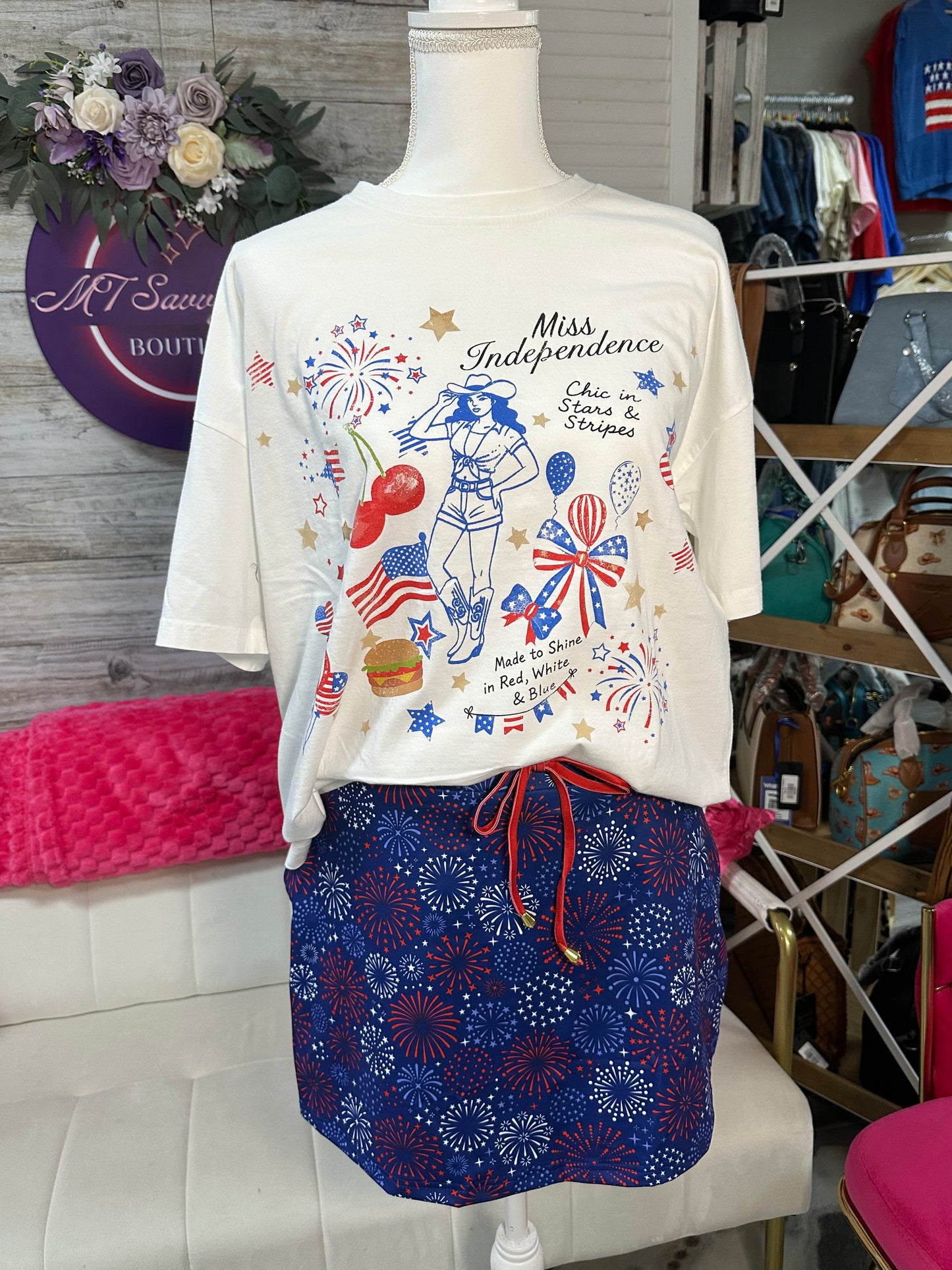 Red White and Boom Skort