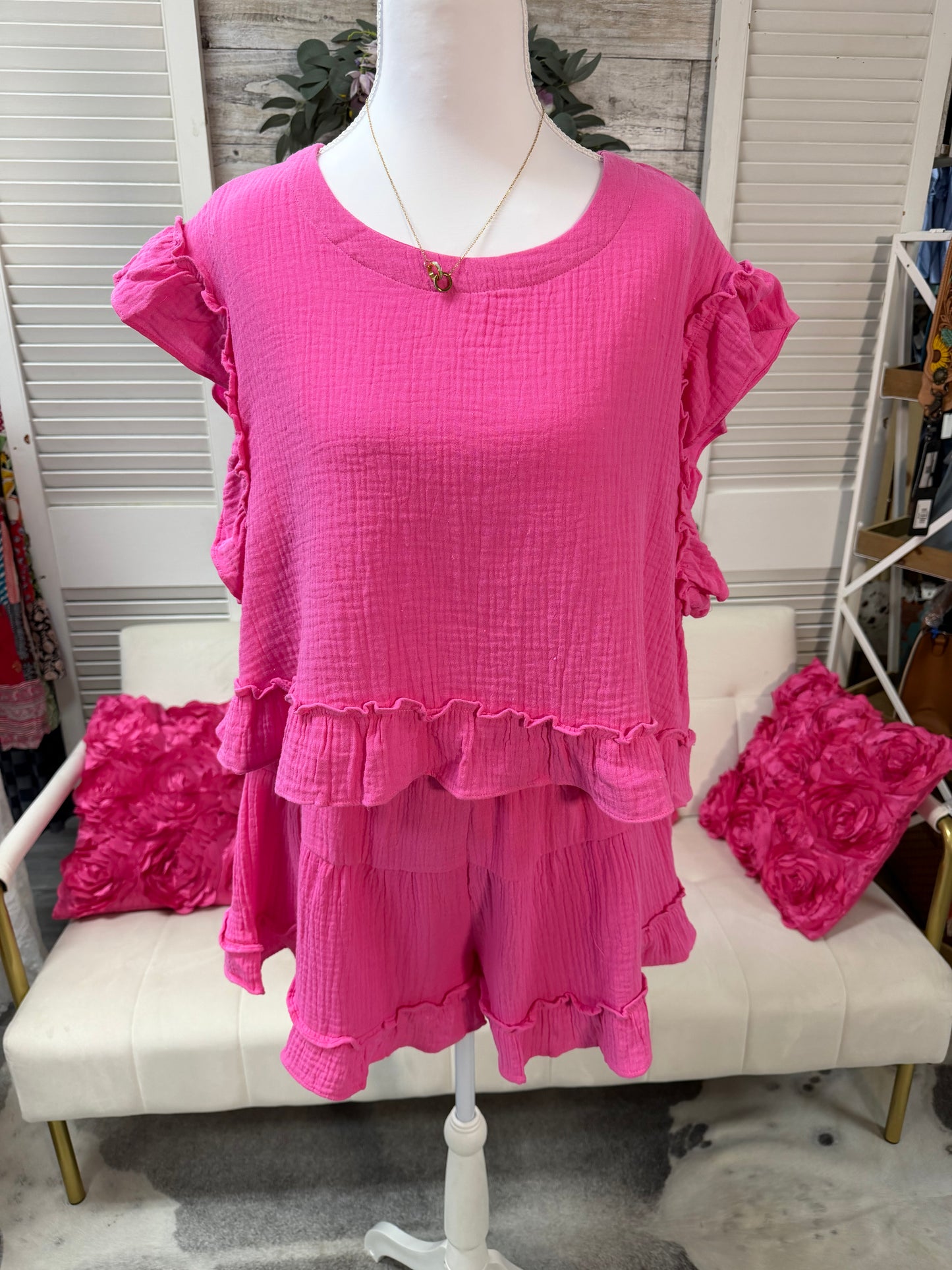 2pc Set Gauze Ruffle