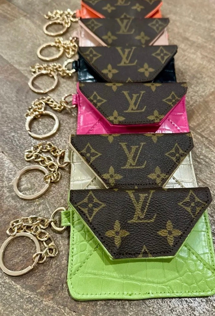 upcylced Key chain Wallet lv