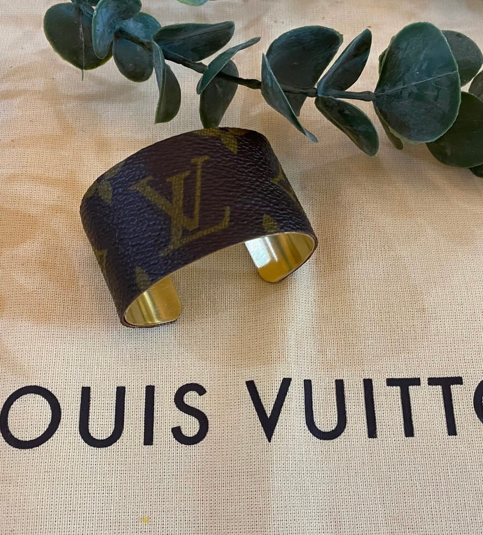 Upcylced LV cuff bracelet