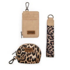Wrangler leopard Print Dual Pouch Wristlet
