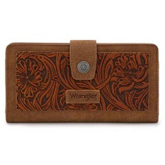 Wrangler Western Floral Tooled RFID Wallet