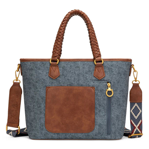 Montana West American Flag Braided Concealed Carry Tote Bag 250th edition
