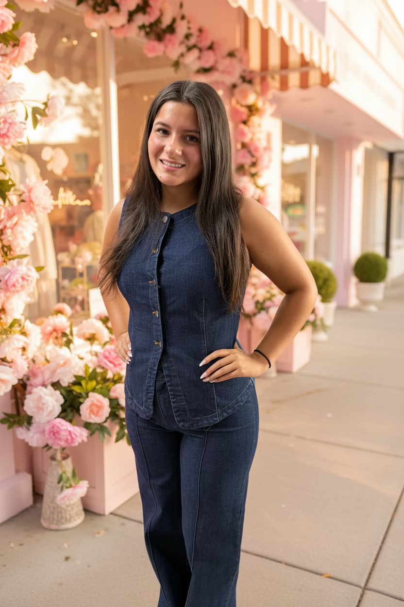 Round neck button down vest