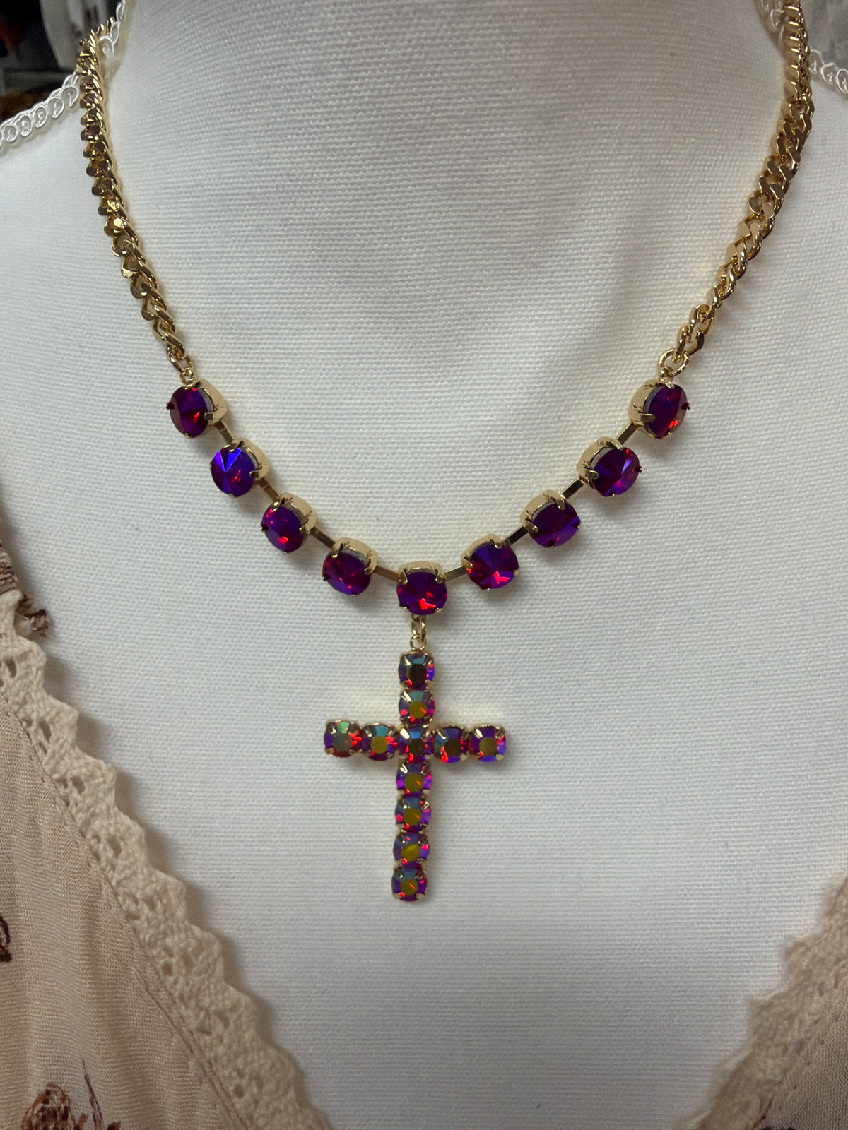 Cross  Rhinestone Necklace