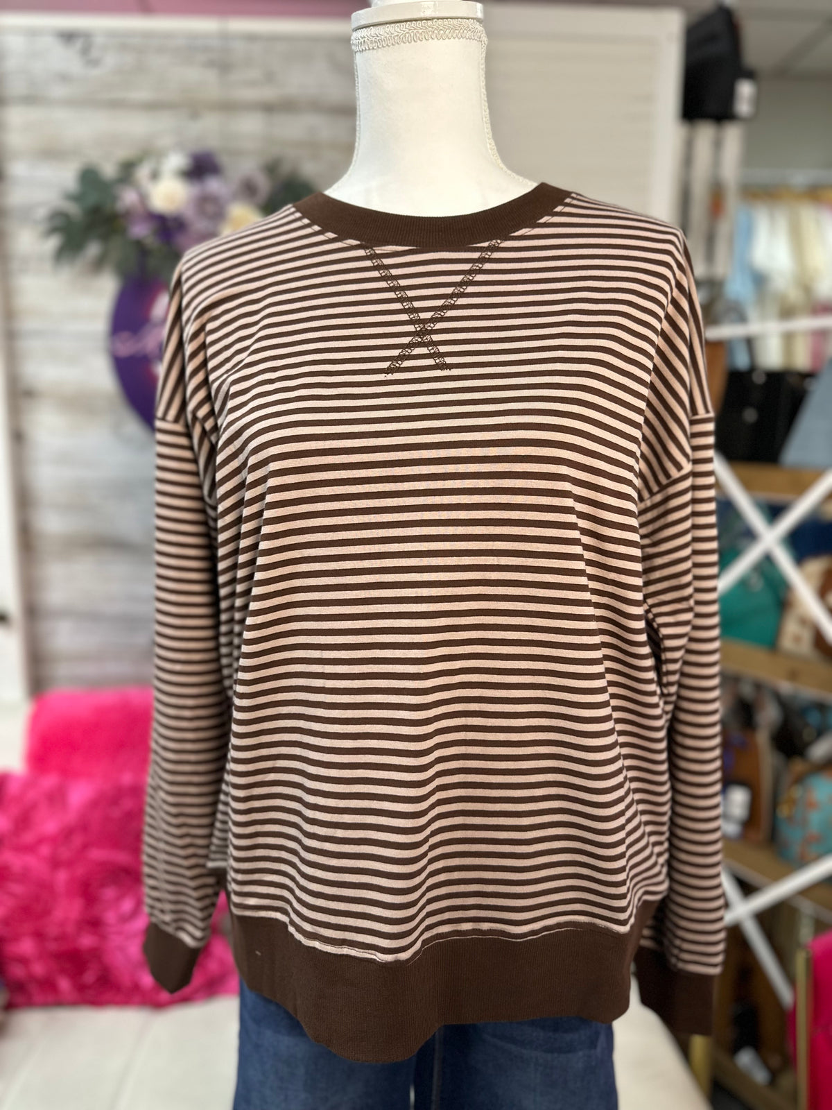 Striped Band Pullover lightweight