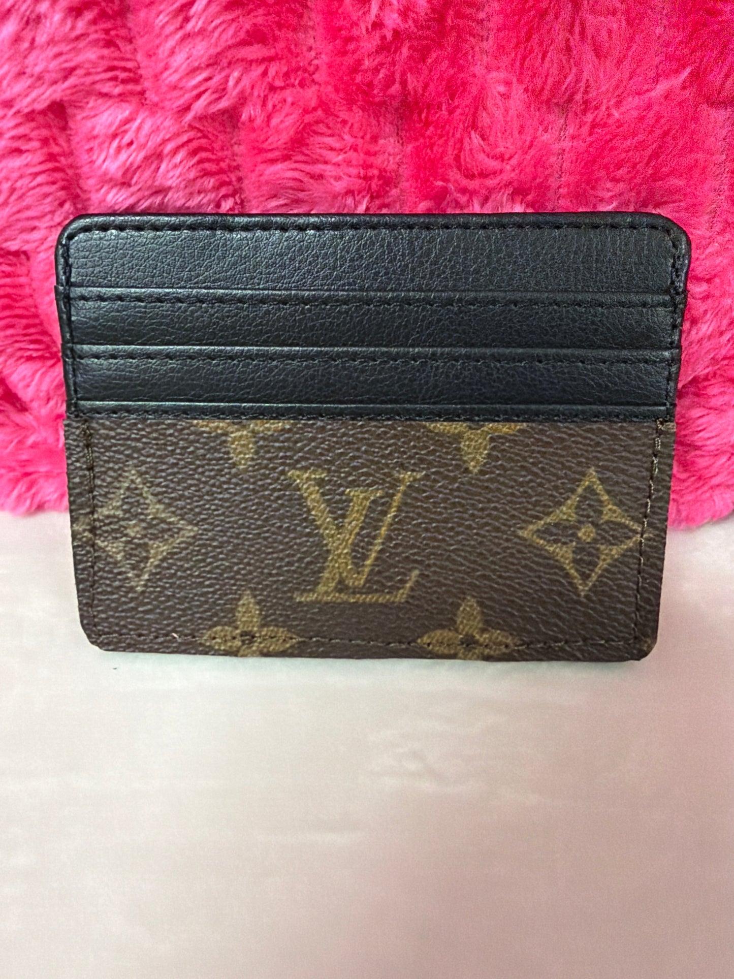Upcycled Gucci or LV card holder