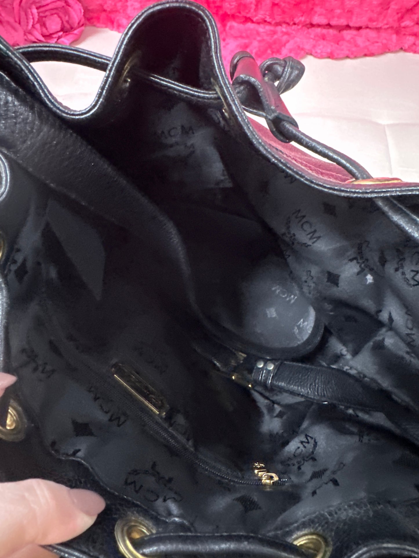 MCM black bucket bag #91