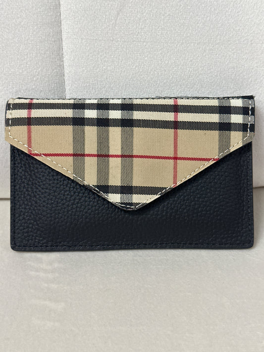 Upcycled Burberry snap card holder