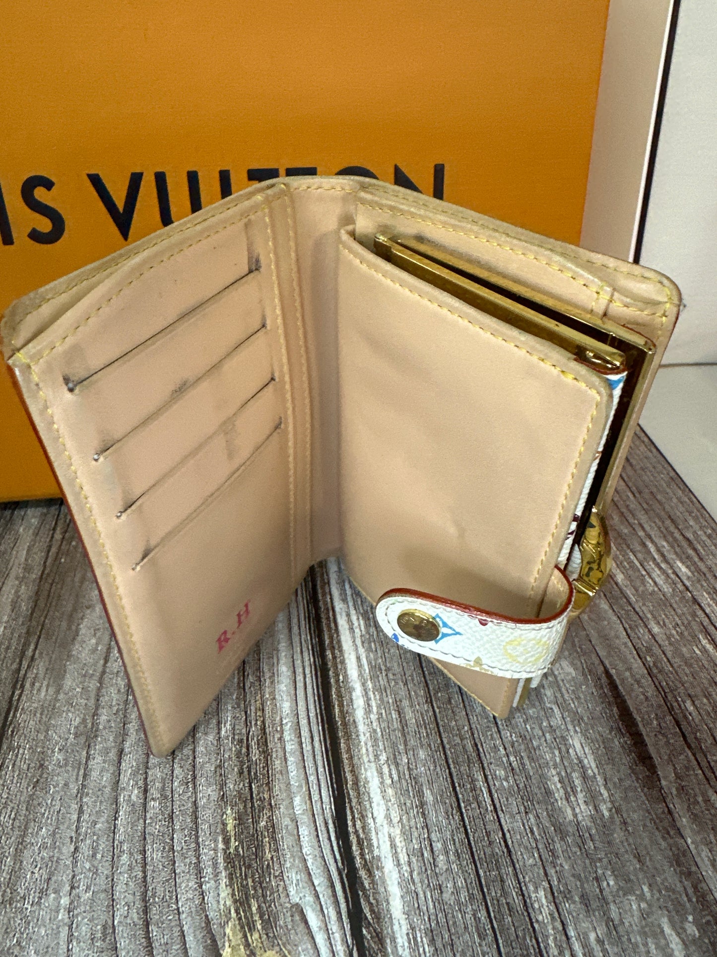 Pre loved LV Multi color wallet kiss lock #42