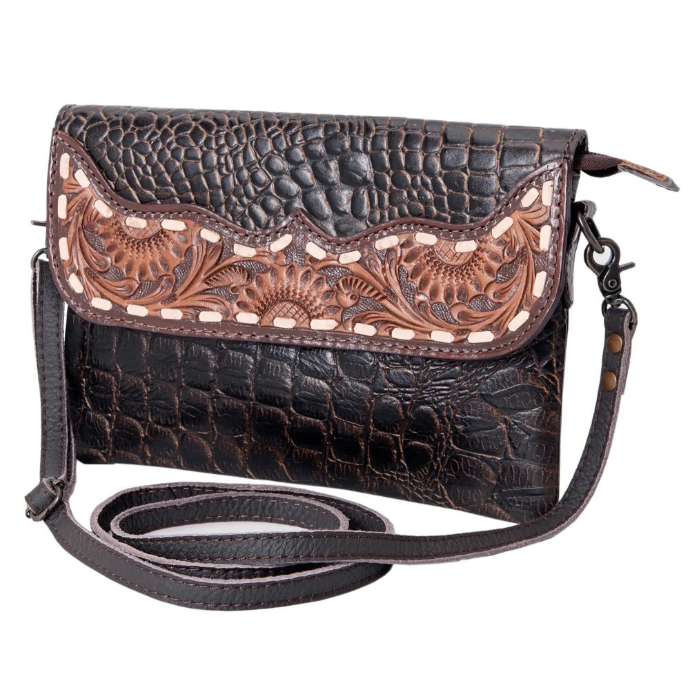 Wallet genuine leather bag with strap