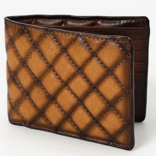 Quilted bifold wallet slim wallet