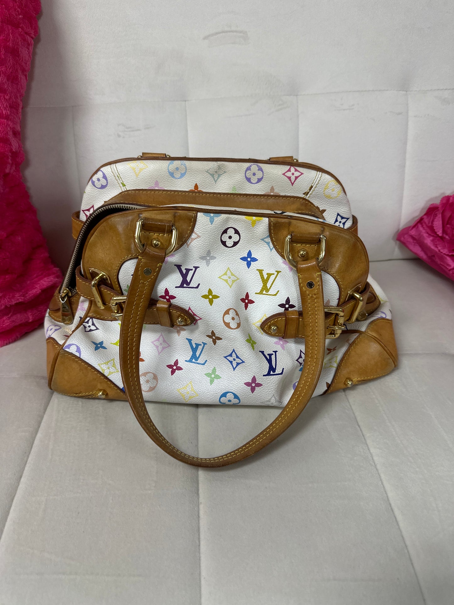 LV multi color shoulder preloved #135