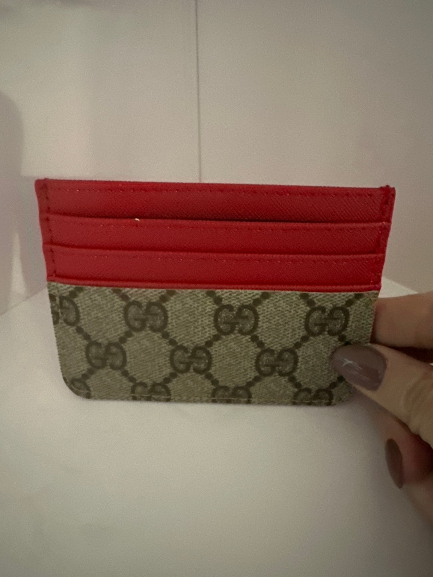 Upcycled Gucci or LV card holder