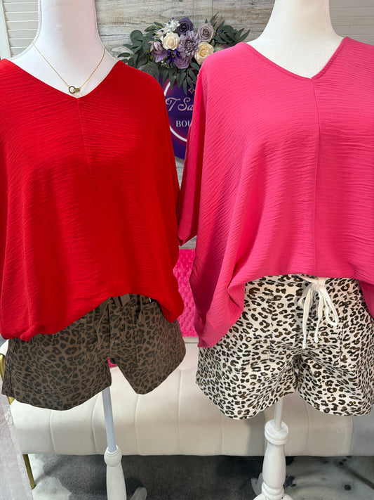 Slouchy leopard print shorts