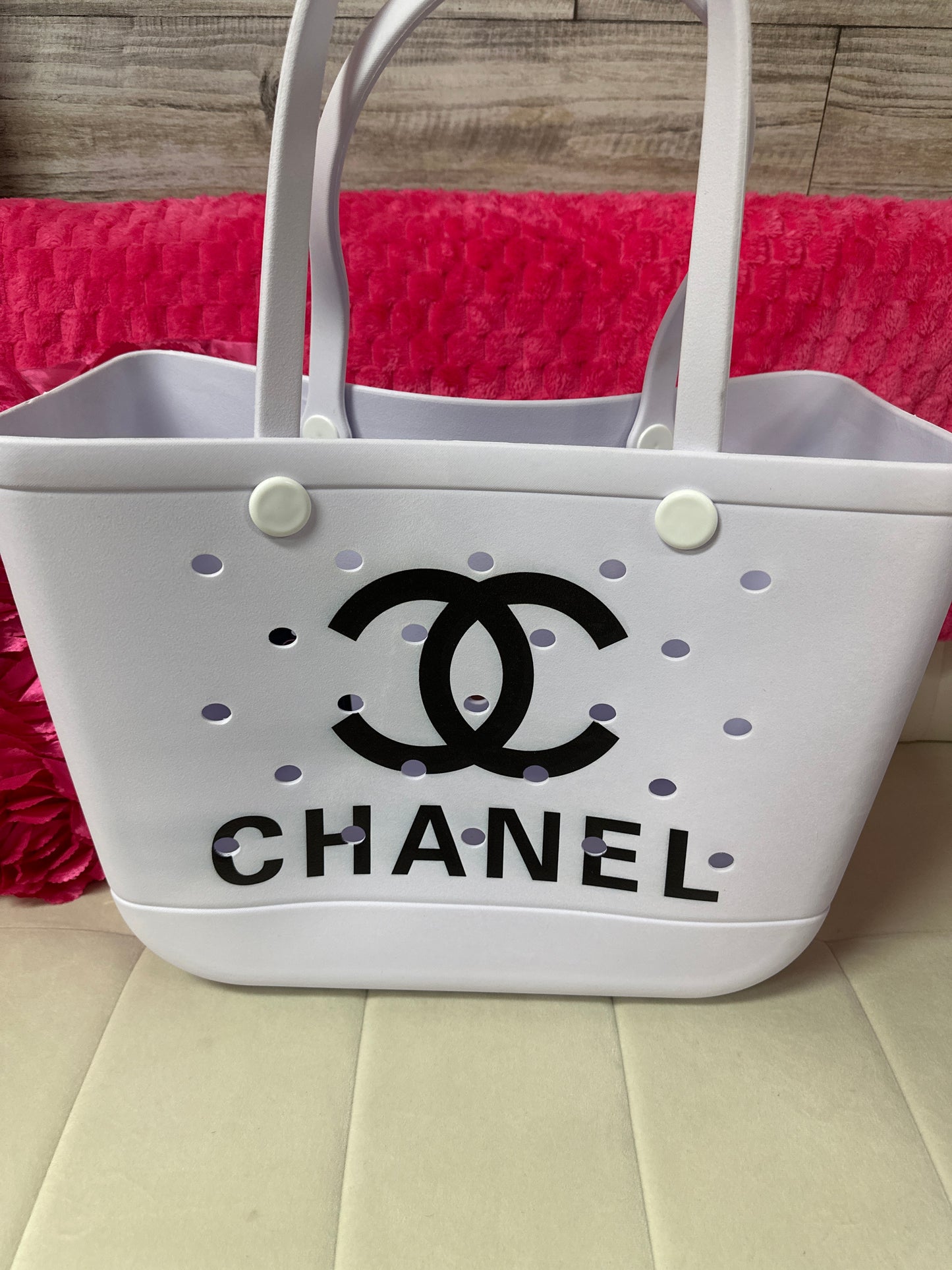 Non Branded fashion inspired rubber tote