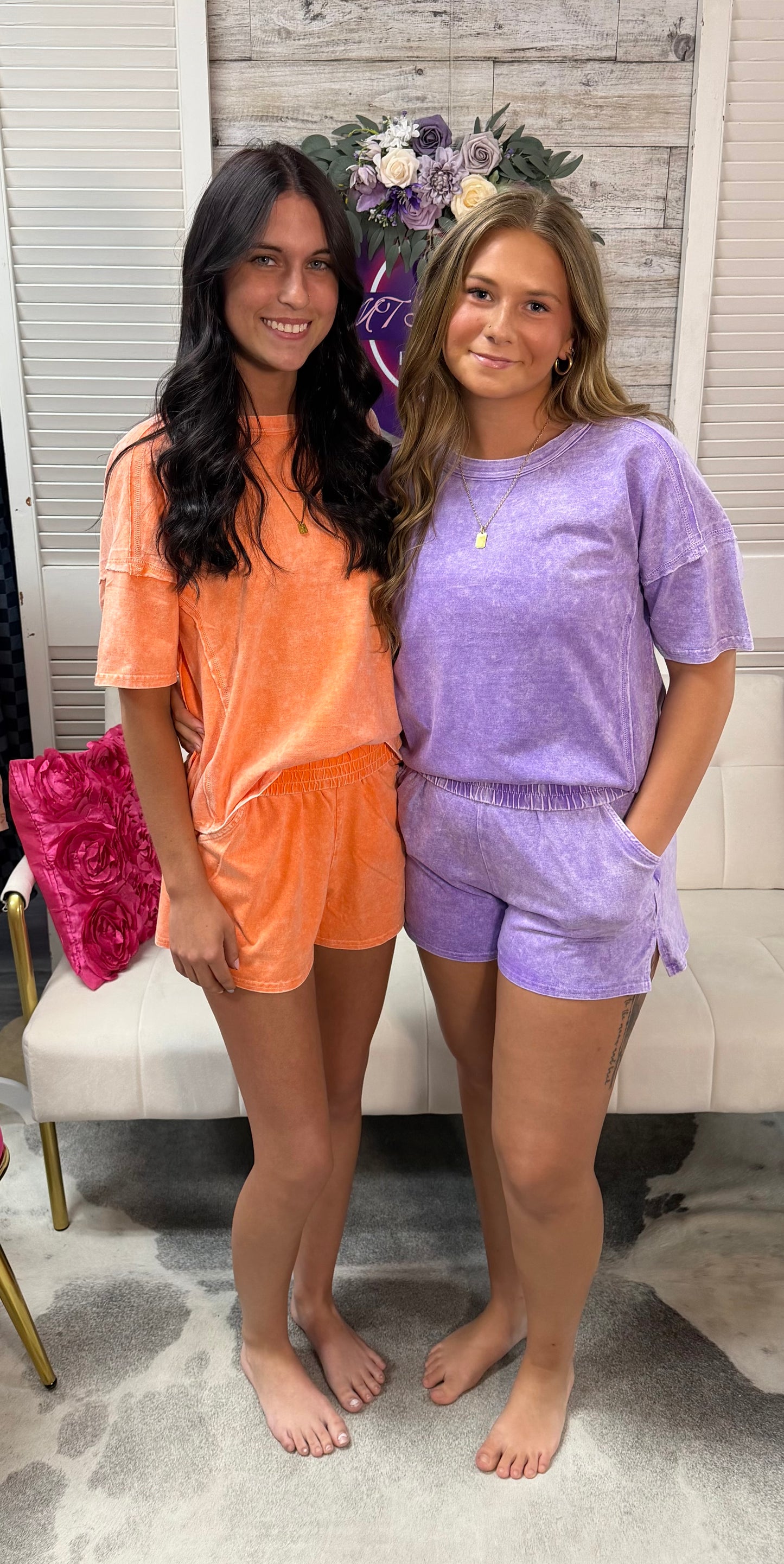 Halo washed short sleeve set