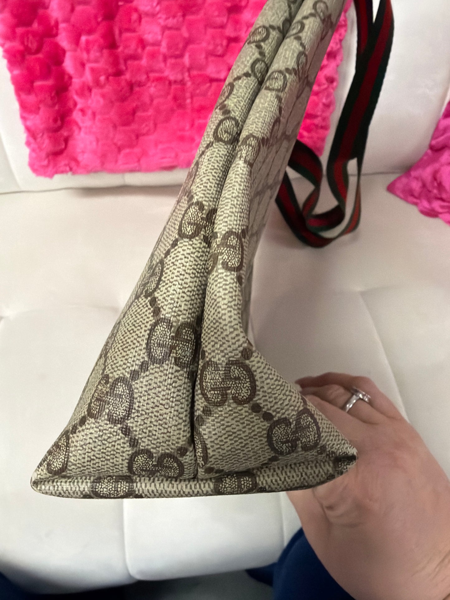 Pre Loved Vintage Gucci Supreme Sherryline Tote #214