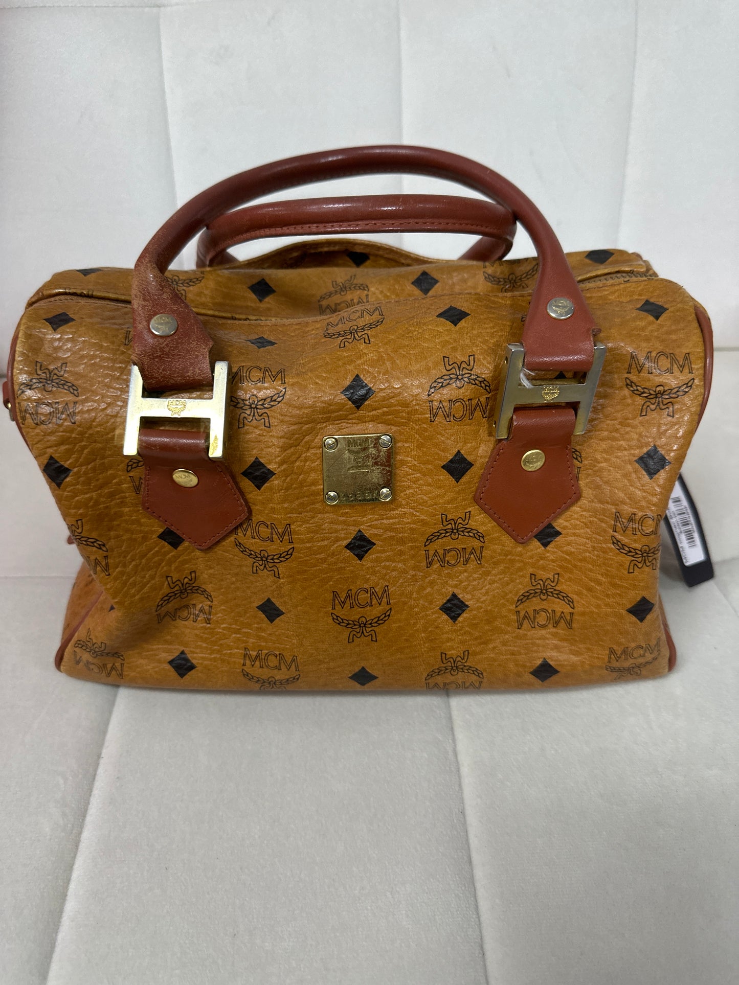 MCM cognac Boston bag