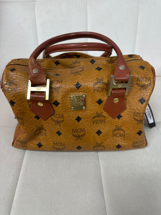 MCM cognac Boston bag
