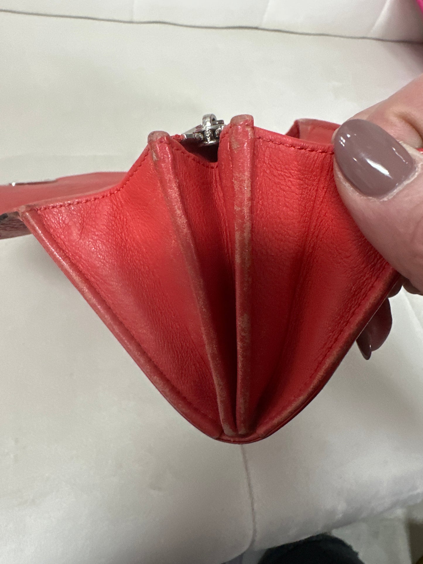 Pre-loved LV red Mahina Wallet #175