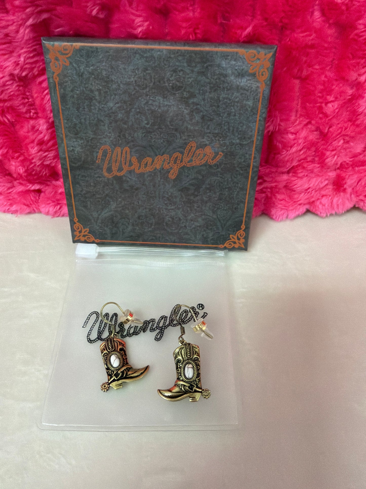Wrangler boot earrings