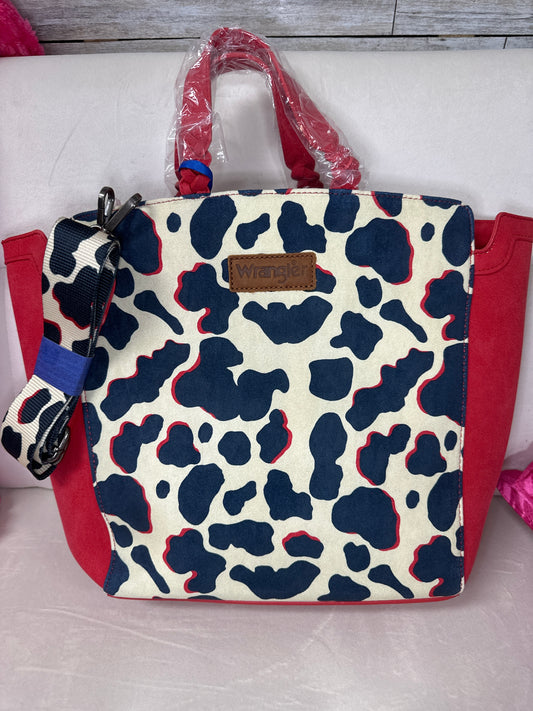 Wrangler Red cowprint concealed carry tote