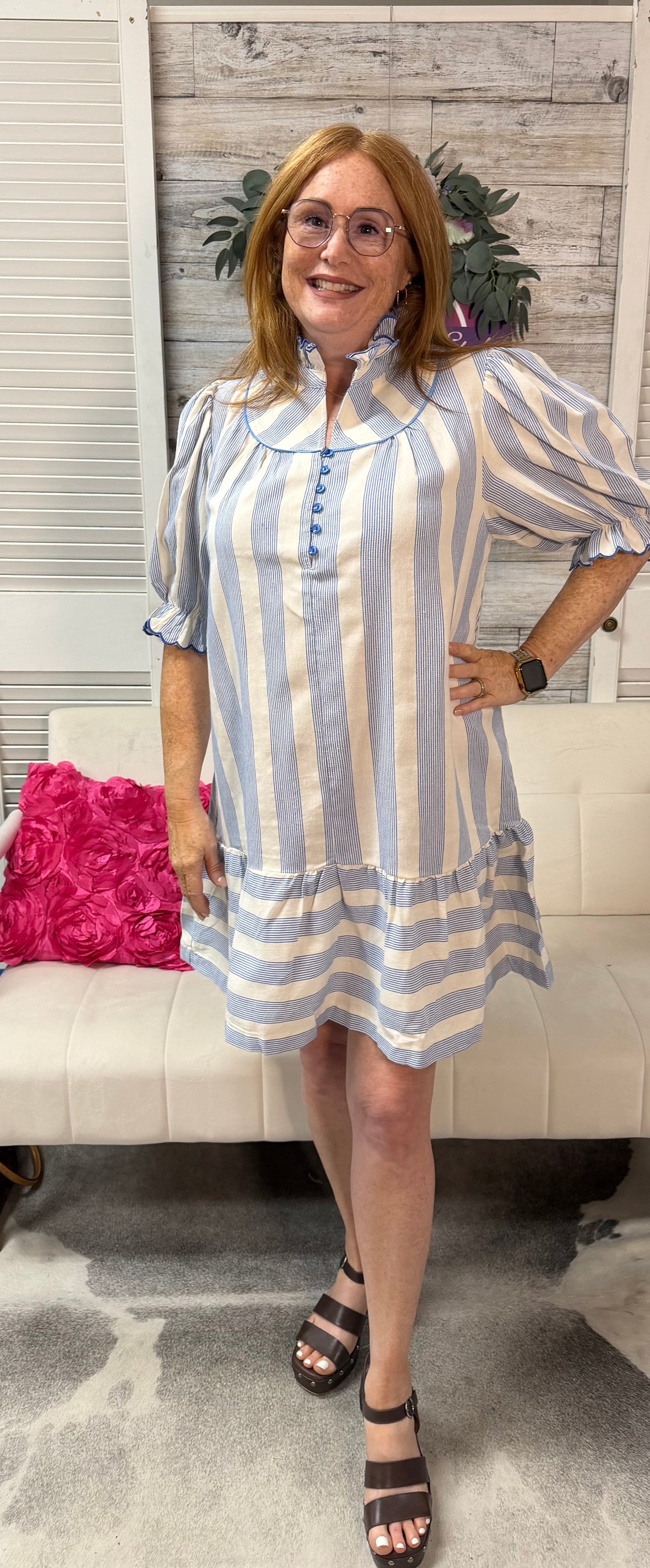 Striped Ruffle Dress