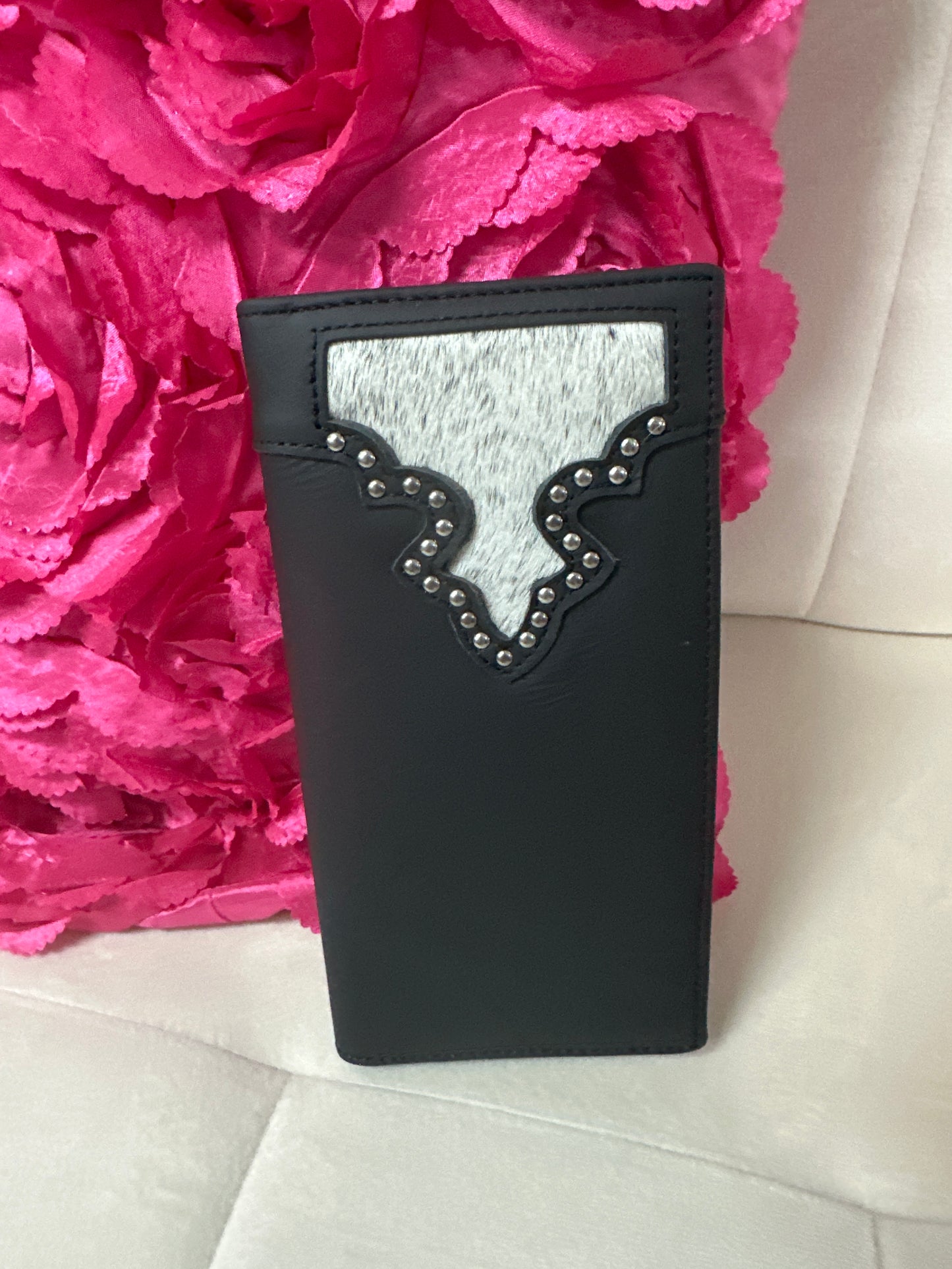 Genuine leather with hair on leather wallet