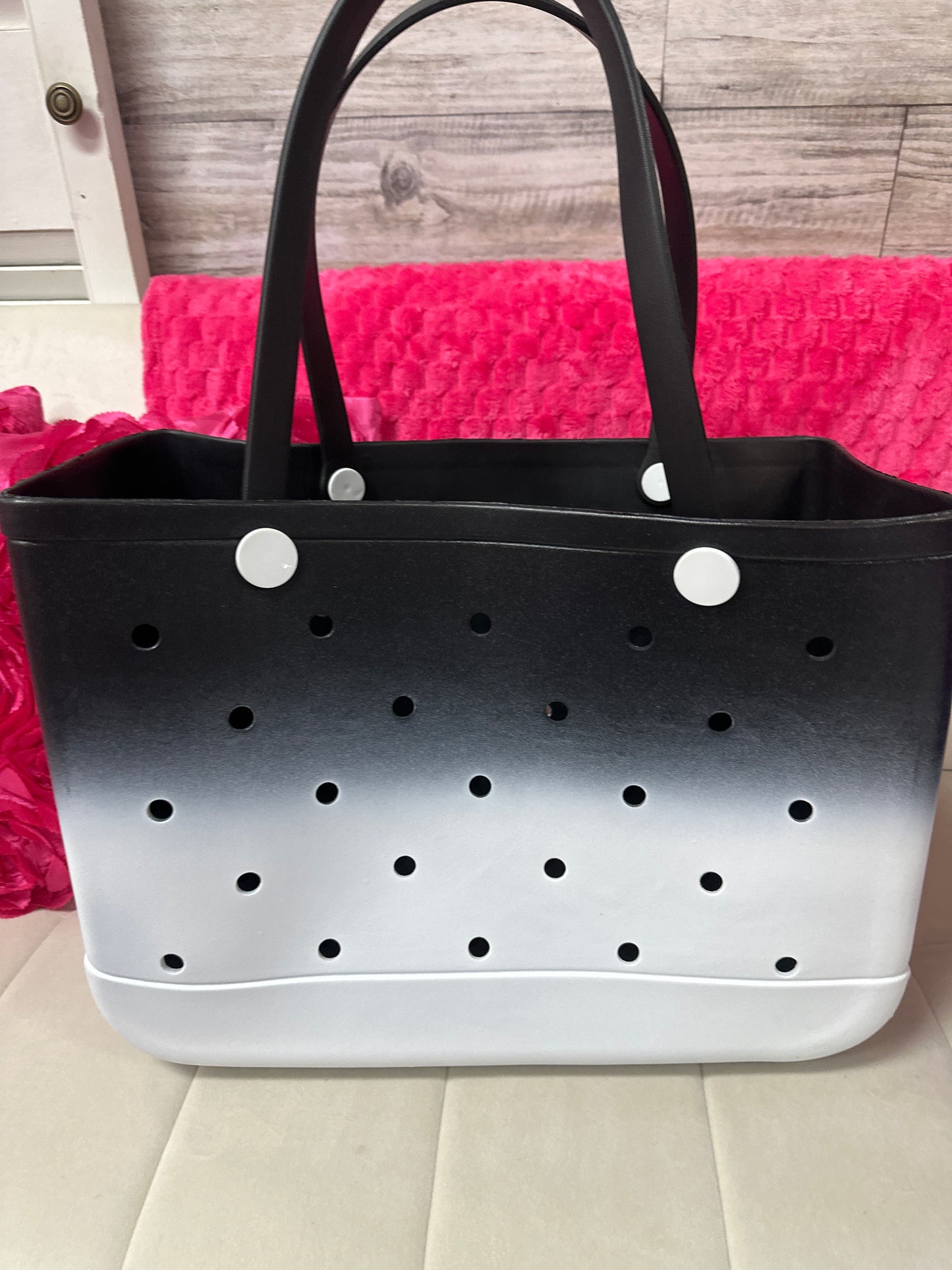 Non Branded fashion inspired rubber tote