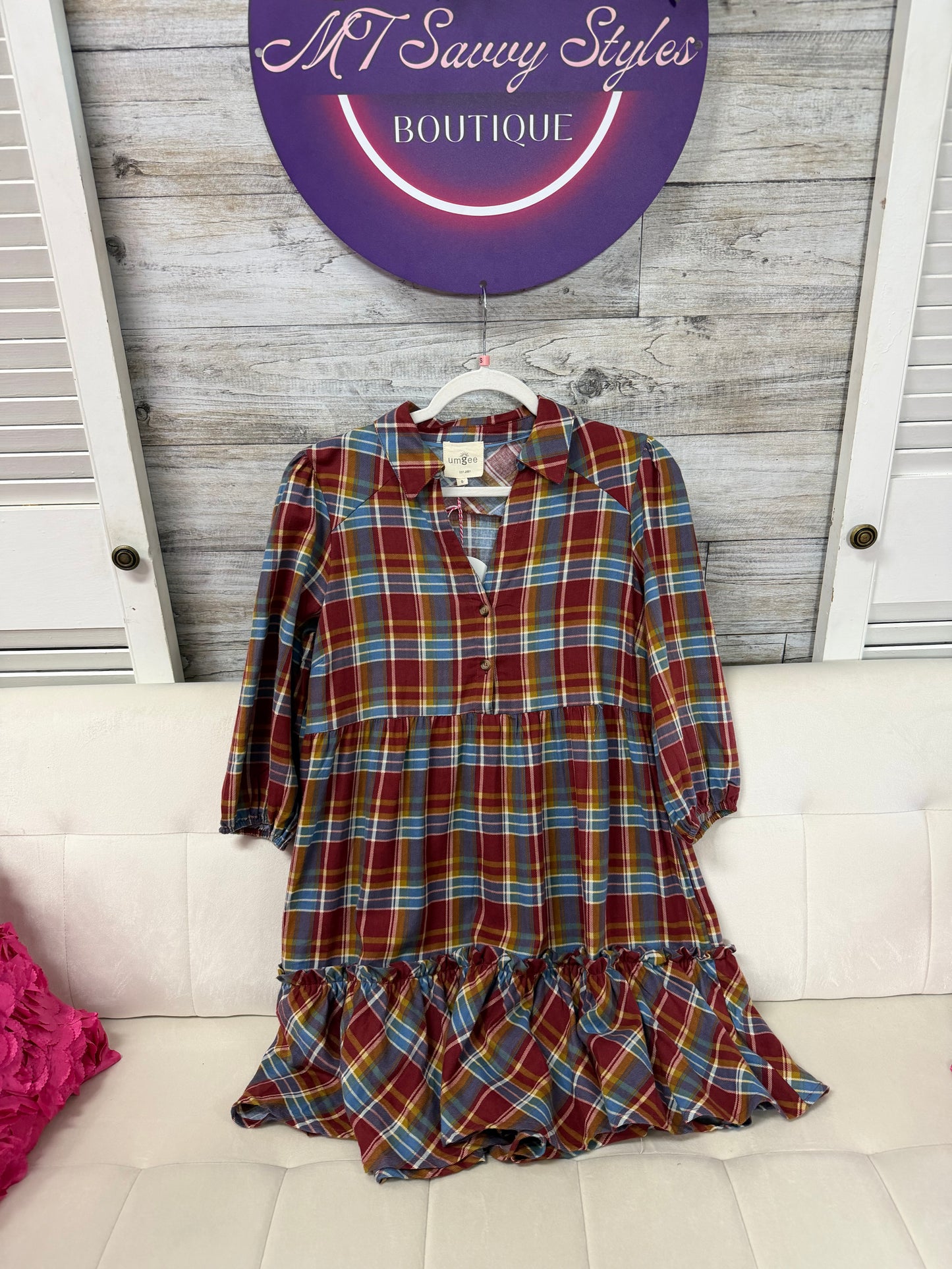 Plaid dress umgee