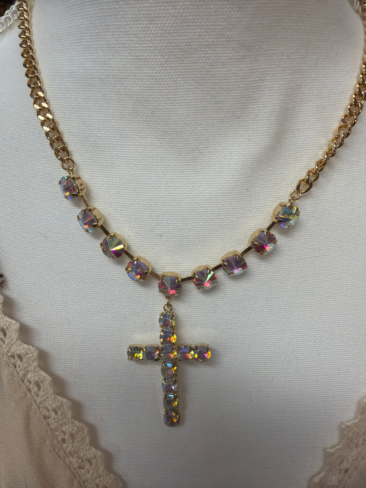 Cross  Rhinestone Necklace