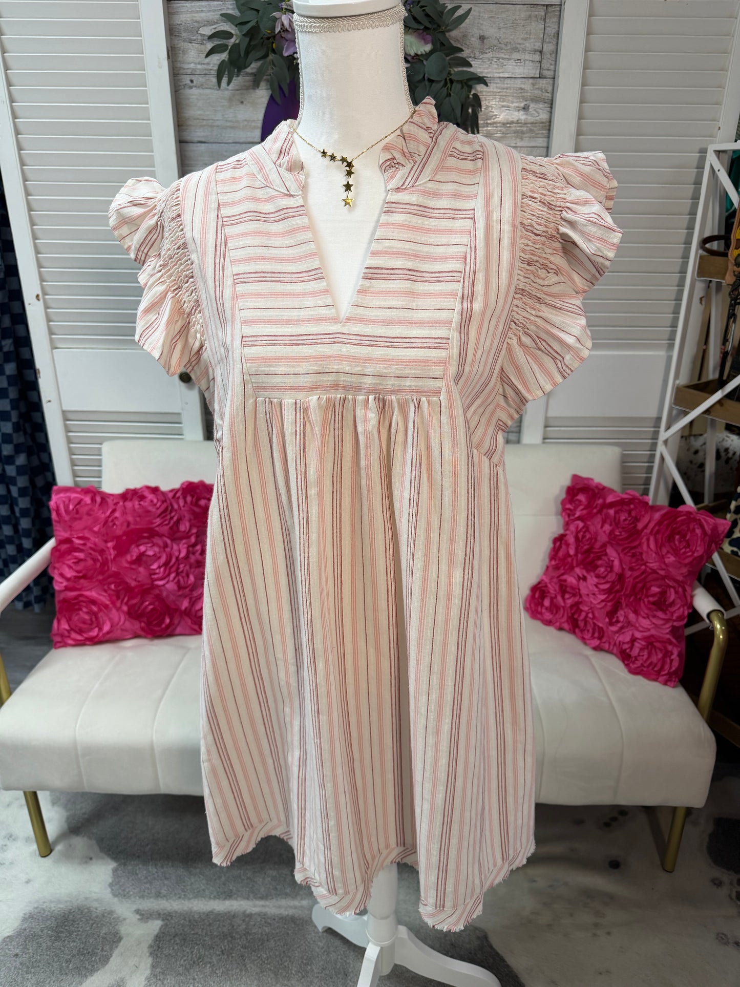 Striped babydoll dress