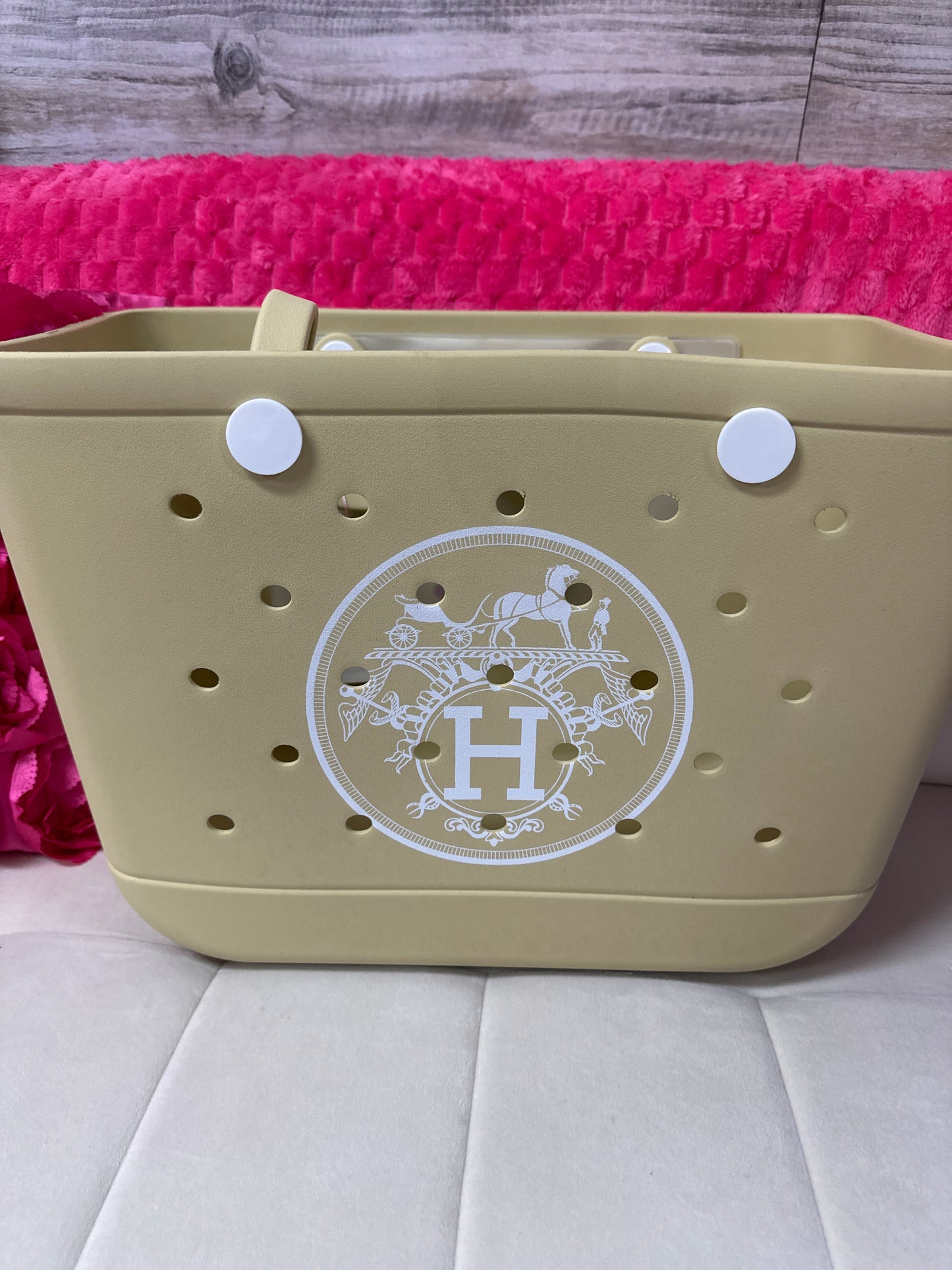 Non Branded fashion inspired rubber tote