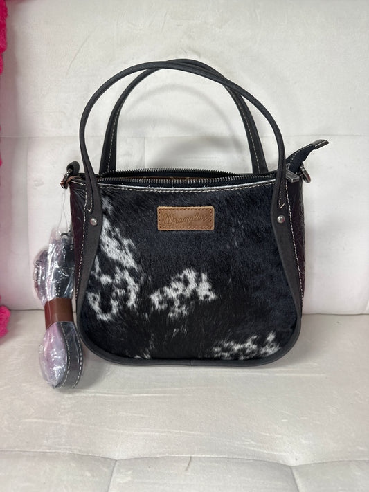 Wrangler black cowhide crossbody/tote