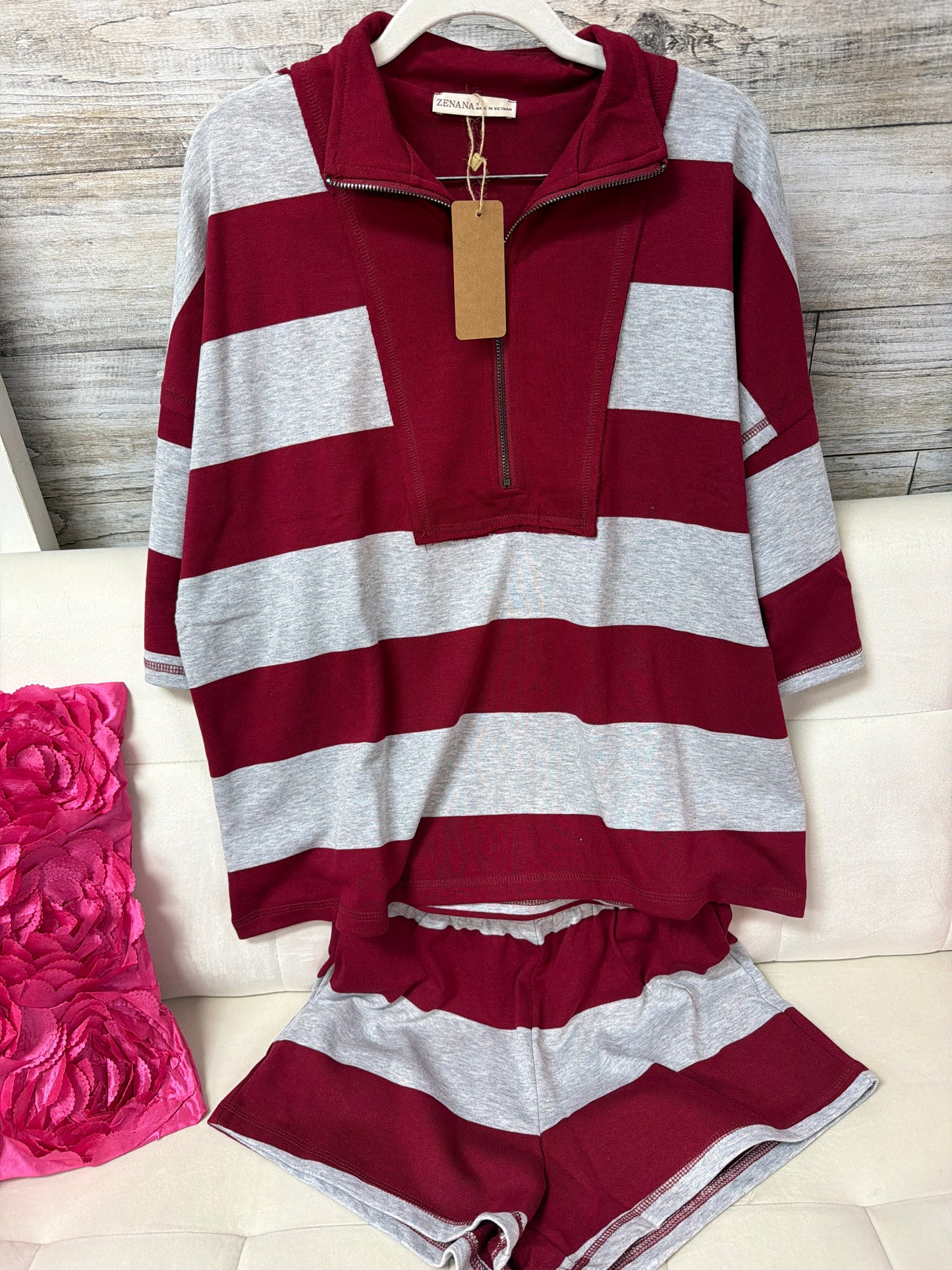 French Terry striped set 2pc set