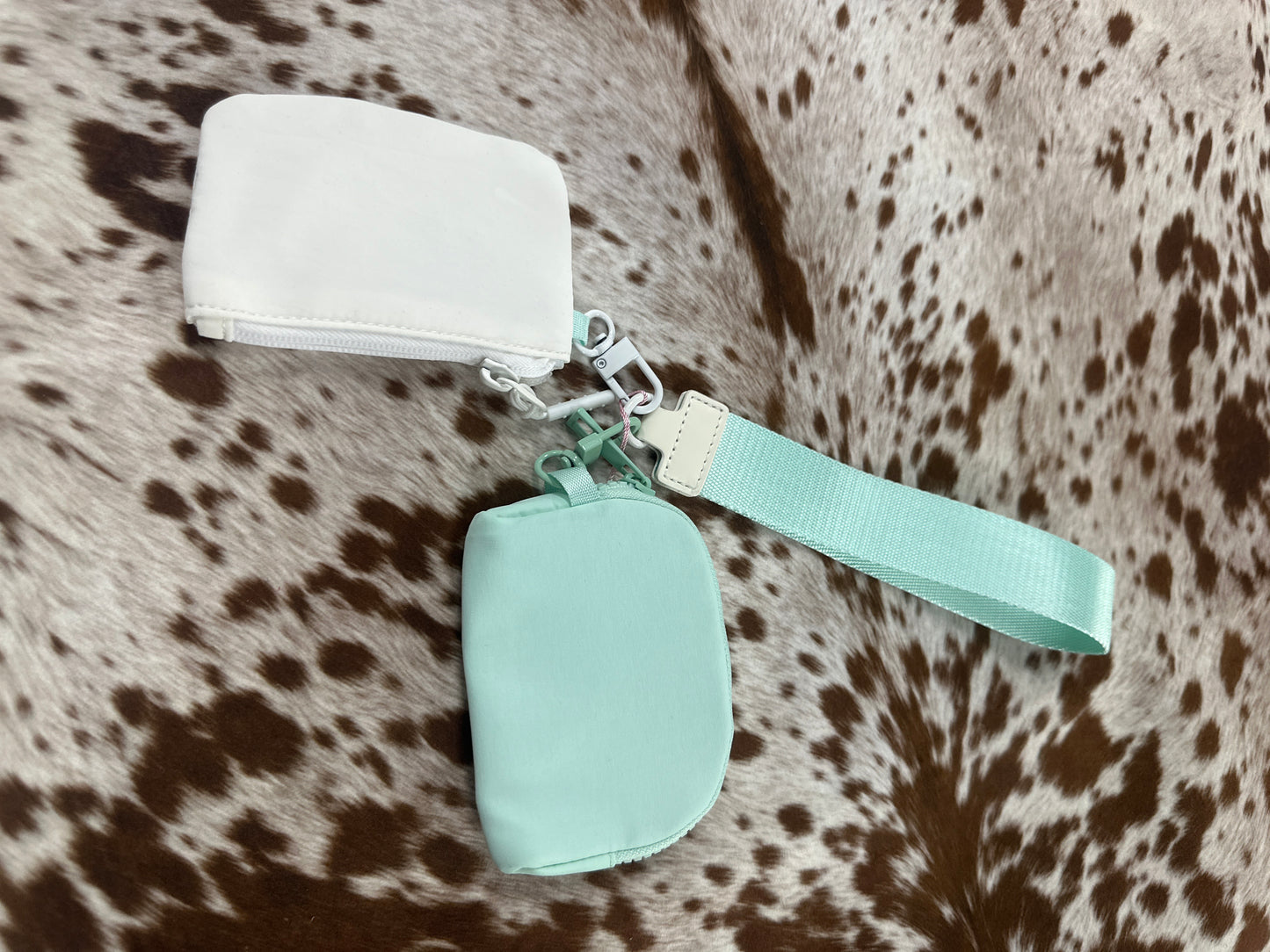 Dual pouch wristlet keychain wallet
