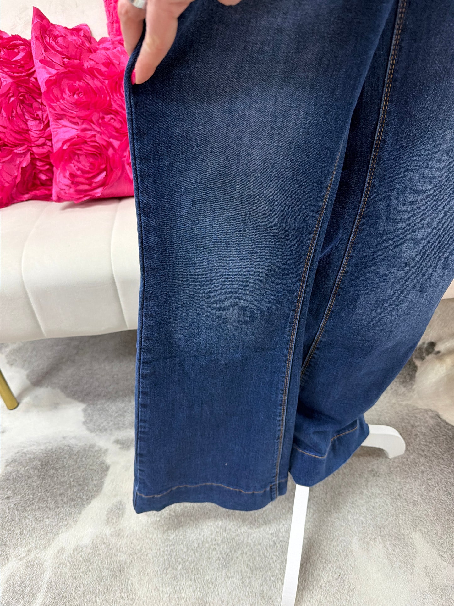 Tummy control flare denim jeans