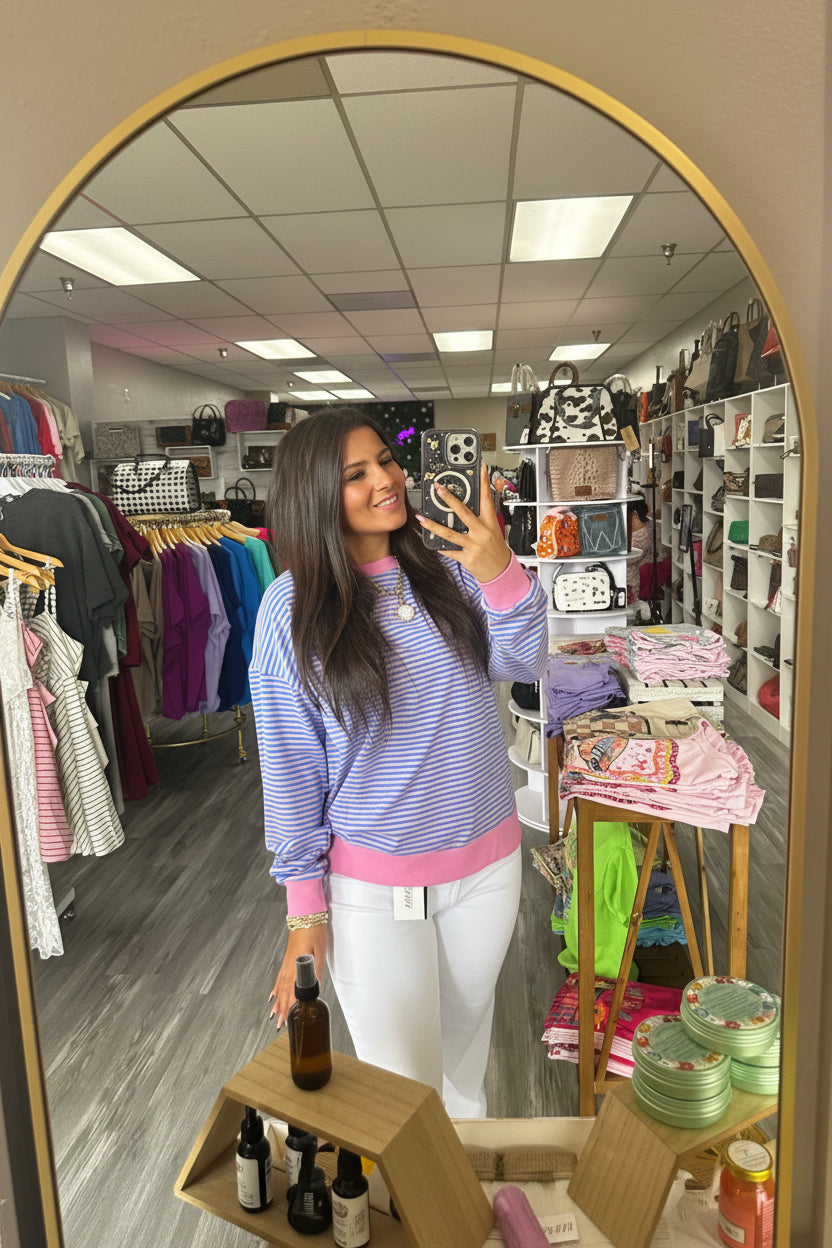 Striped Band Pullover lightweight