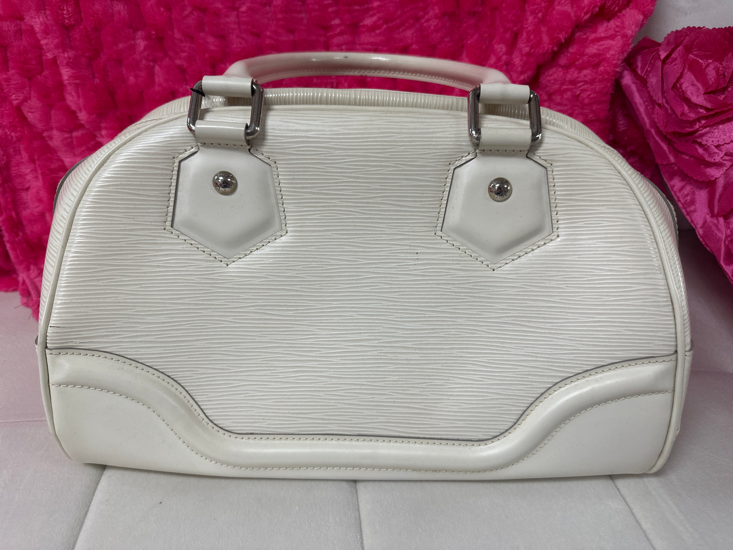 LV ivory bowling bag epi preloved #120